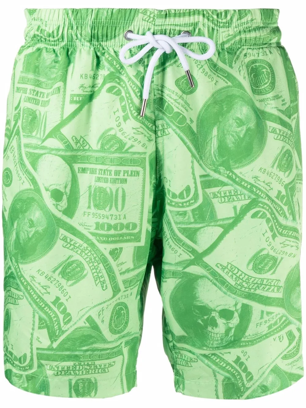 

Philipp Plein shorts de playa con estampado de dólares - Verde