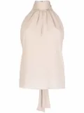 Philipp Plein high-neck chiffon top - Neutrals