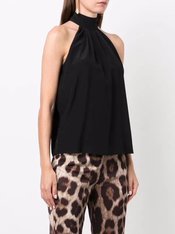 high neck chiffon top