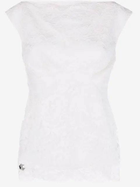Philipp Plein scalloped lace blouse