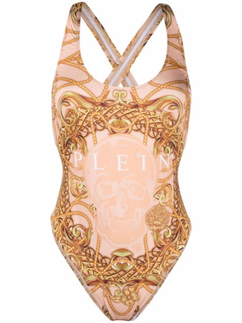 Philipp Plein New Baroque cross-strap swimsuit Women