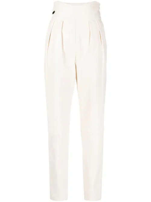 Pantalon en cuir à taille haute - Philipp Plein - Modalova