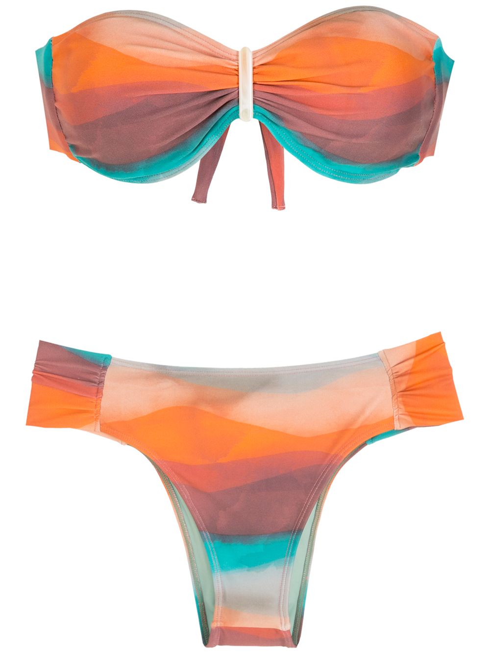 

Brigitte bikini estilo bandeau de dos piezas - Multicolor