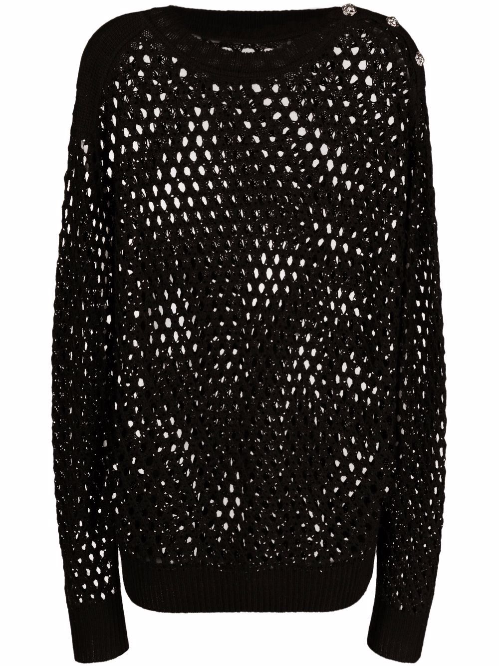 Philipp Plein crystal-embellished pointelle-knit Jumper - Farfetch