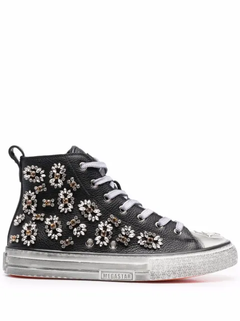 Philipp Plein Megastar crystal-embellished high-top sneakers