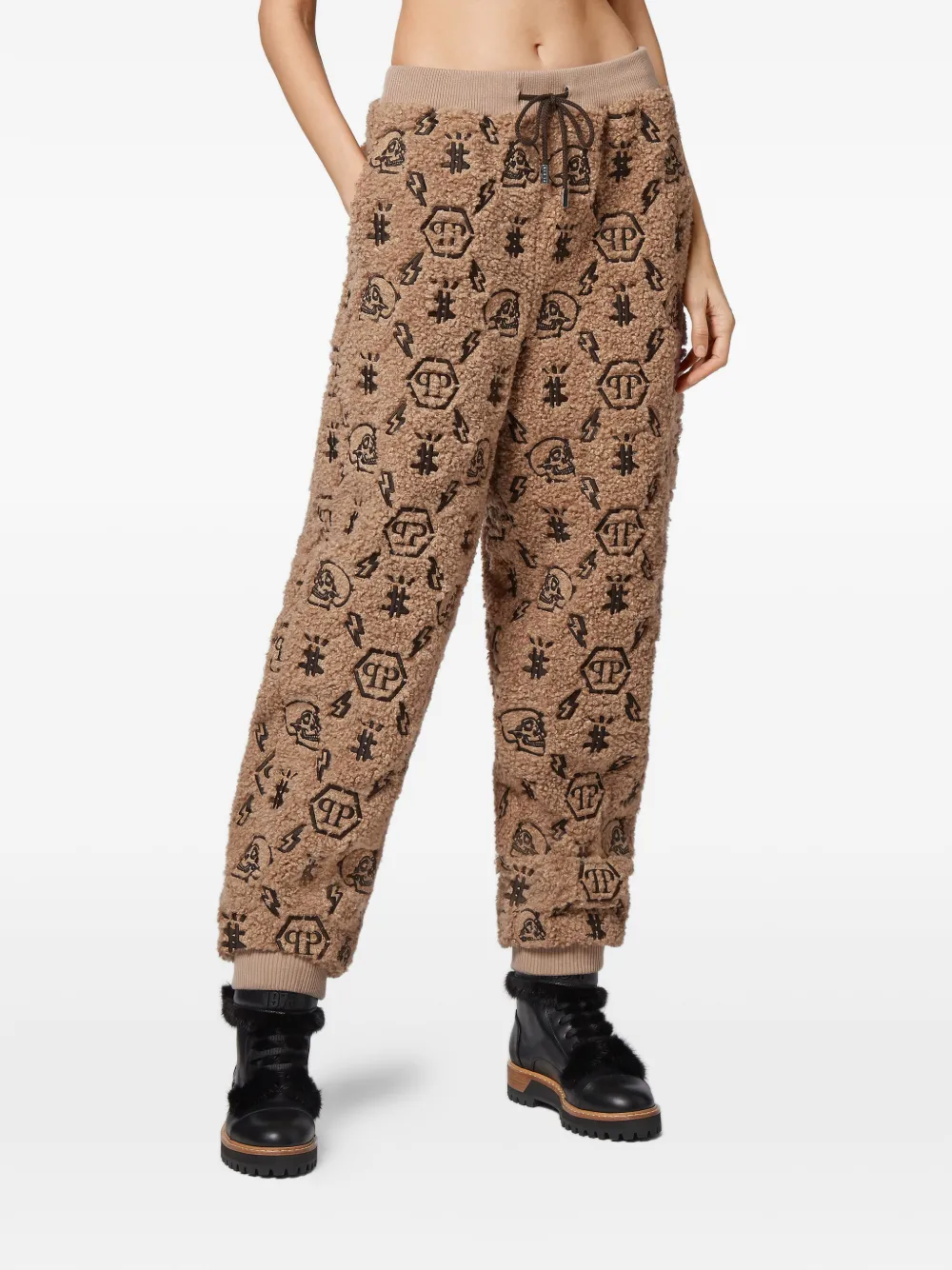 Philipp Plein Trainingsbroek met monogram Bruin