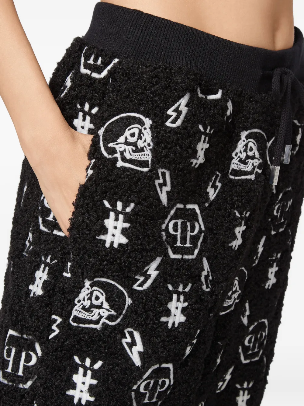 Philipp Plein Trainingsbroek met geborduurd monogram Zwart