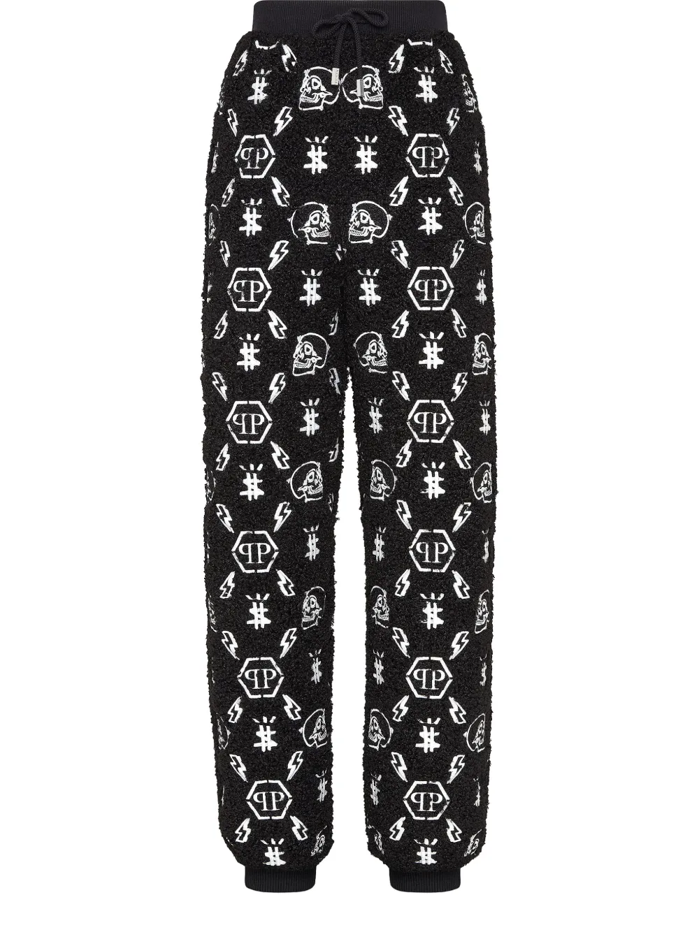  Philipp Plein Embroidery Monogram Track Pants   Schwarz 