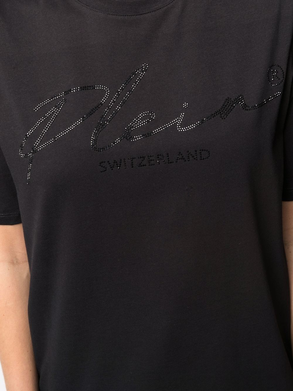 Shop Philipp Plein Signature Crystal-embellished T-shirt In Schwarz