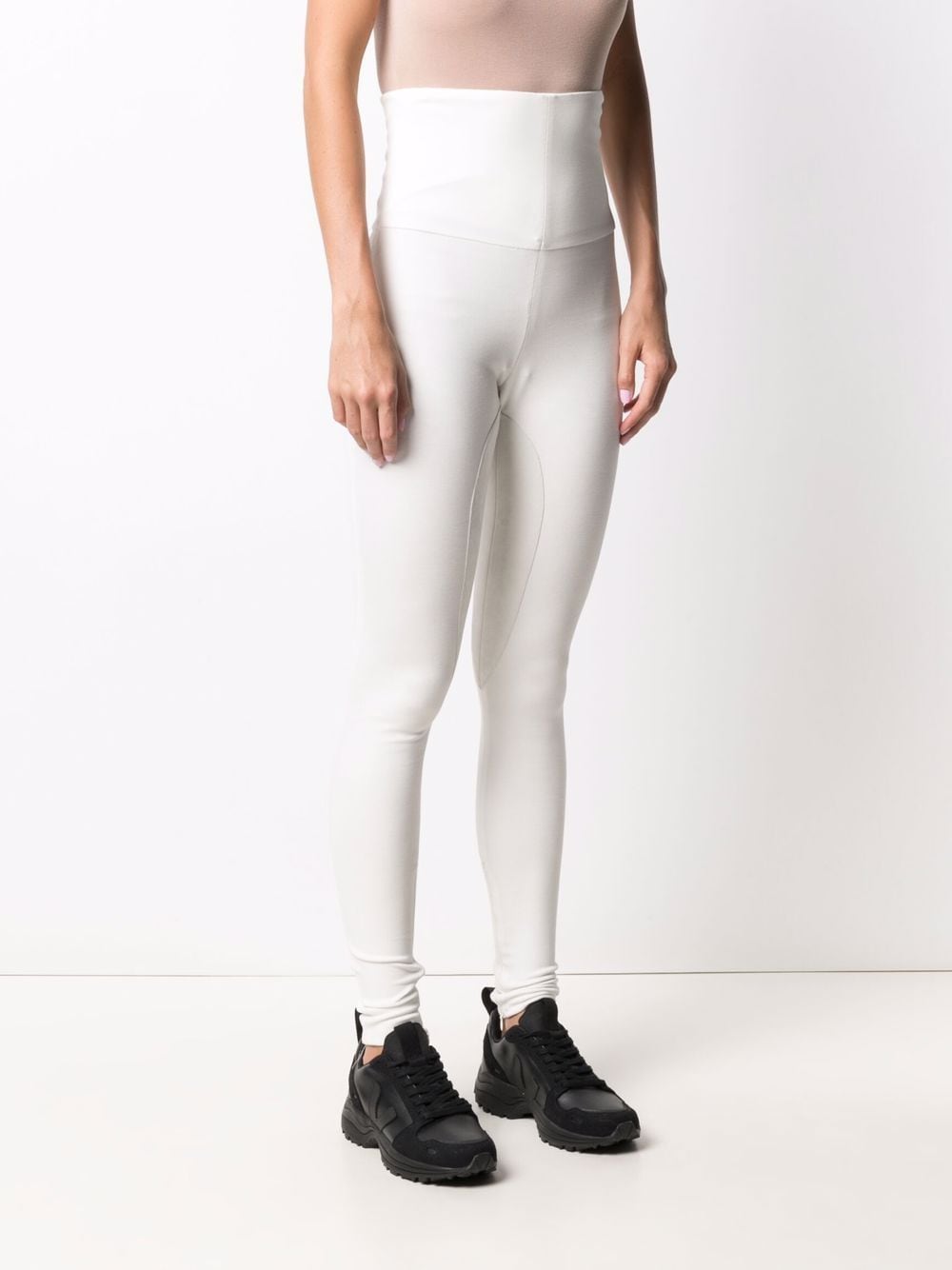 Shop Philipp Plein Two-tone High-waisted Leggings In 白色