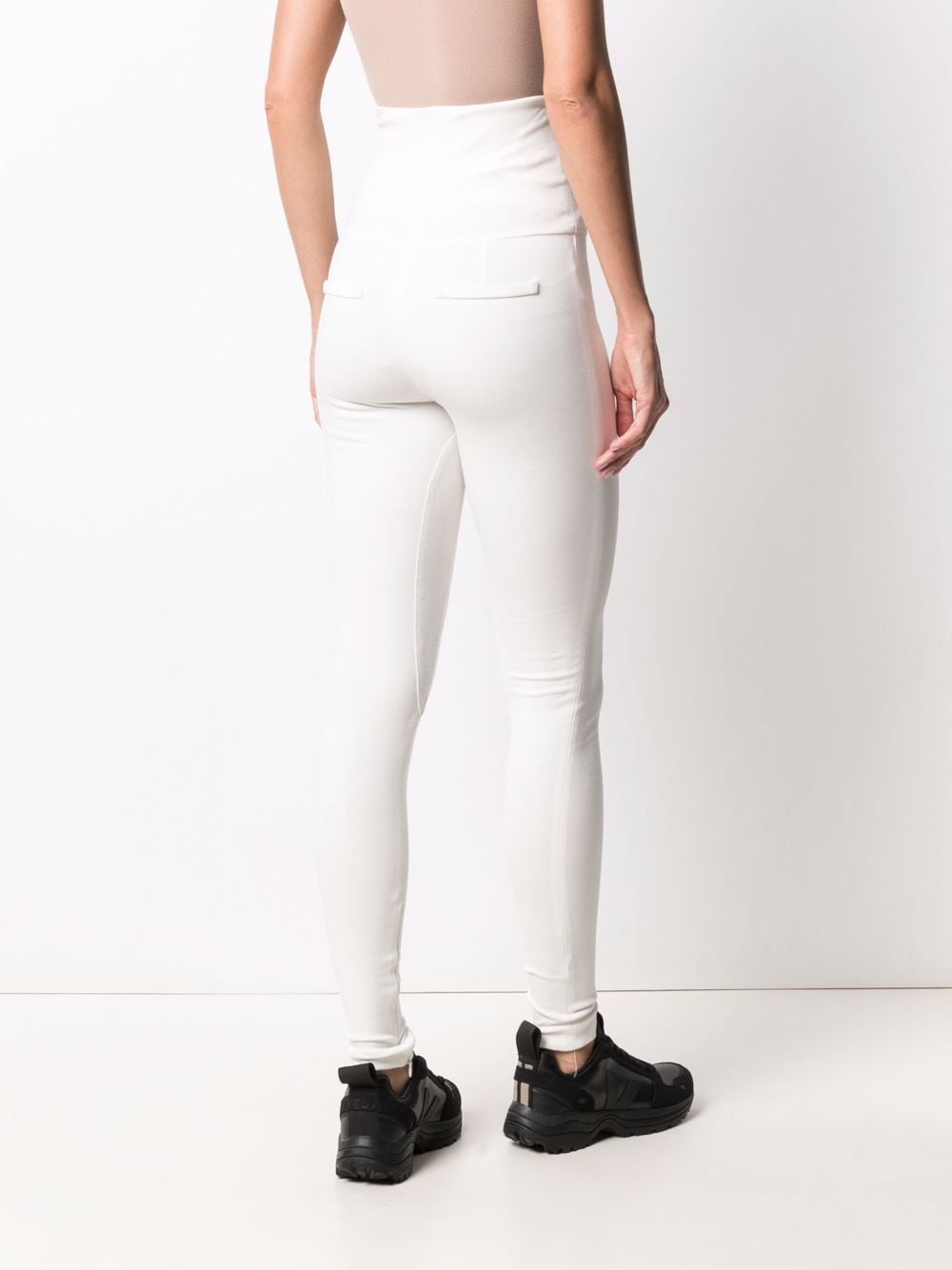 Shop Philipp Plein Two-tone High-waisted Leggings In 白色