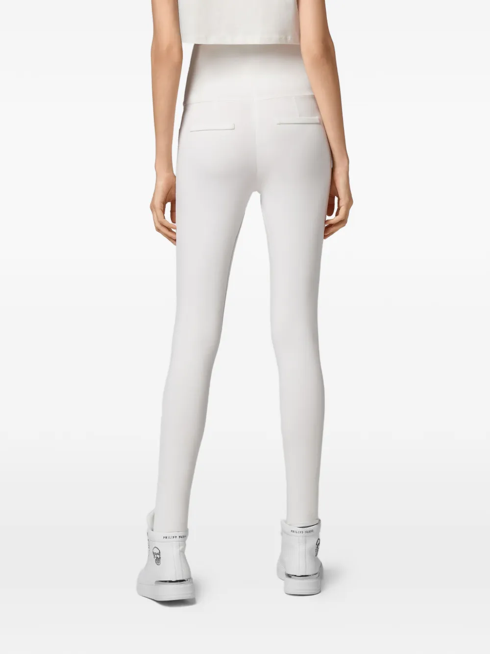  Philipp Plein Leggings Mit Hohem Bund   Weiß 