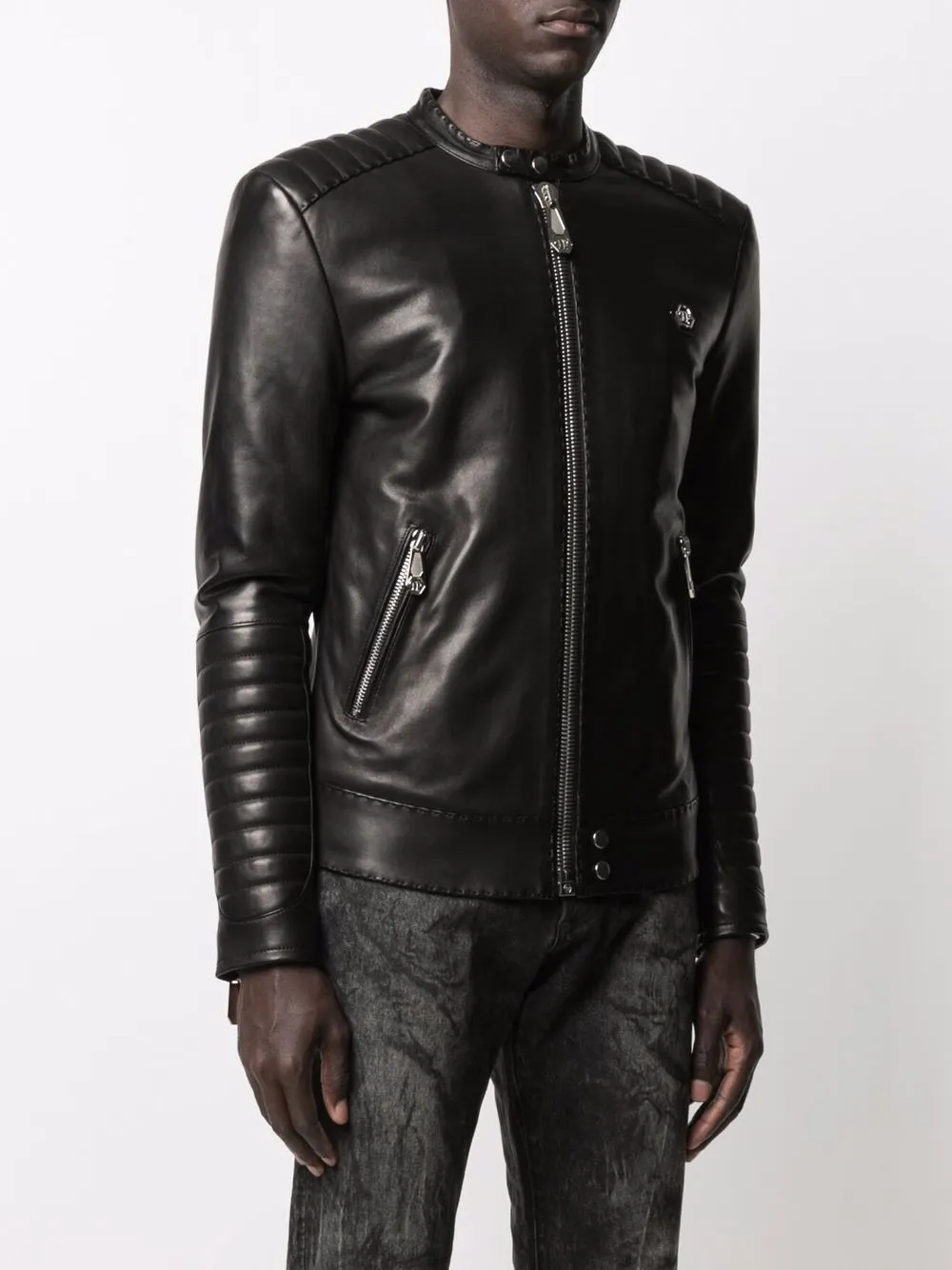 Veste philipp plein cuir hot sale