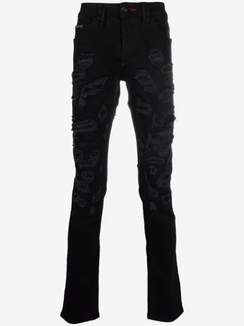 Philipp Plein super-straight destroyed jeans
