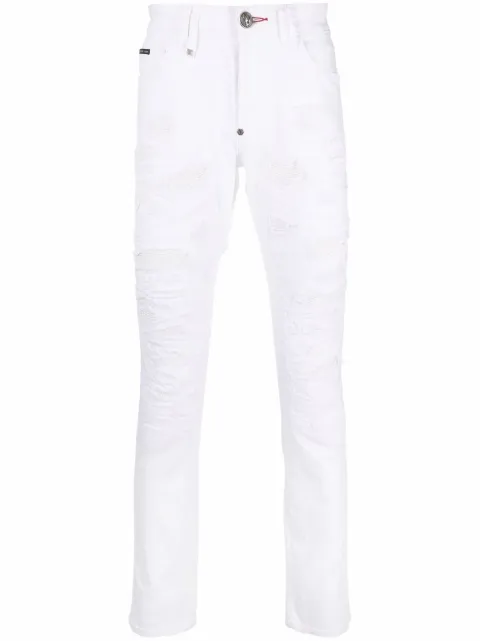 Philipp Plein 디스트로이드 스트레이트 컷 진