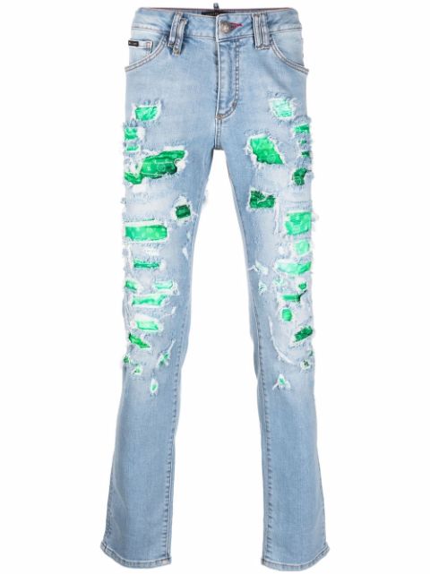 Philipp Plein ripped-effect slim-fit jeans Men