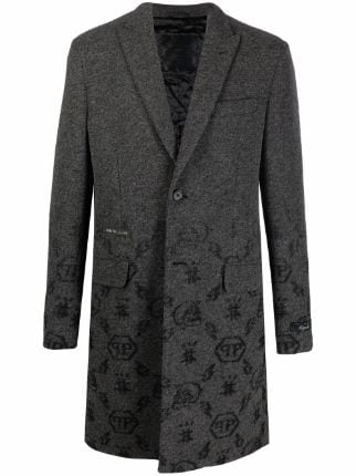 Wool sartorial jacquard Coat Monogram