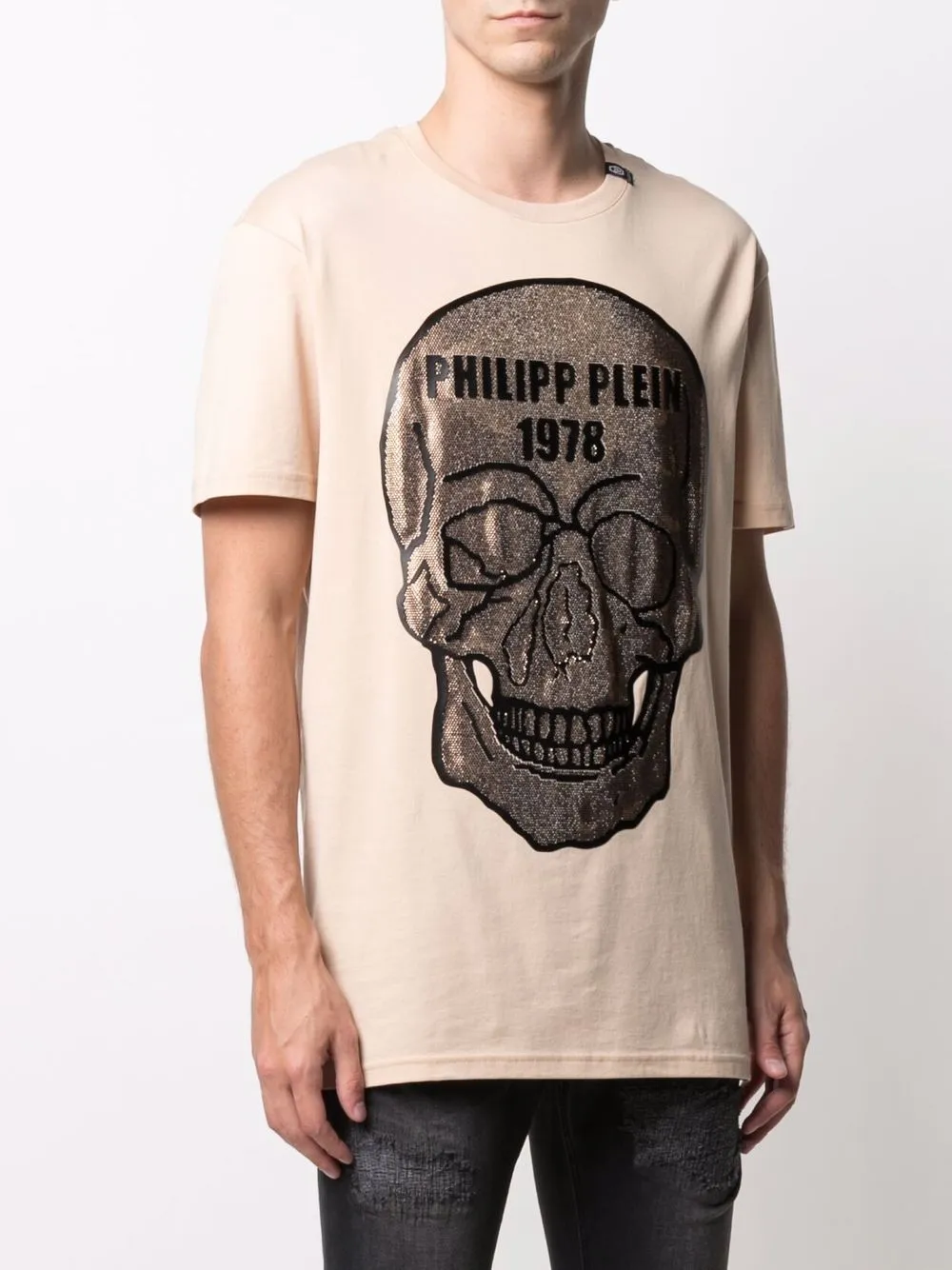 фото Philipp plein футболка с декором skull и кристаллами