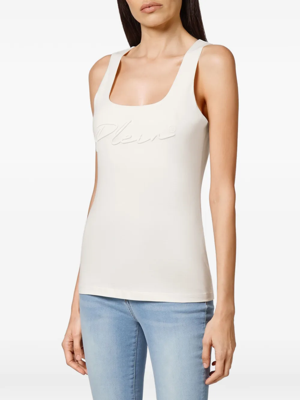  Philipp Plein Top Mit Logo Stickerei   Nude 