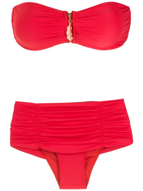 Brigitte leaf-detail bikini set