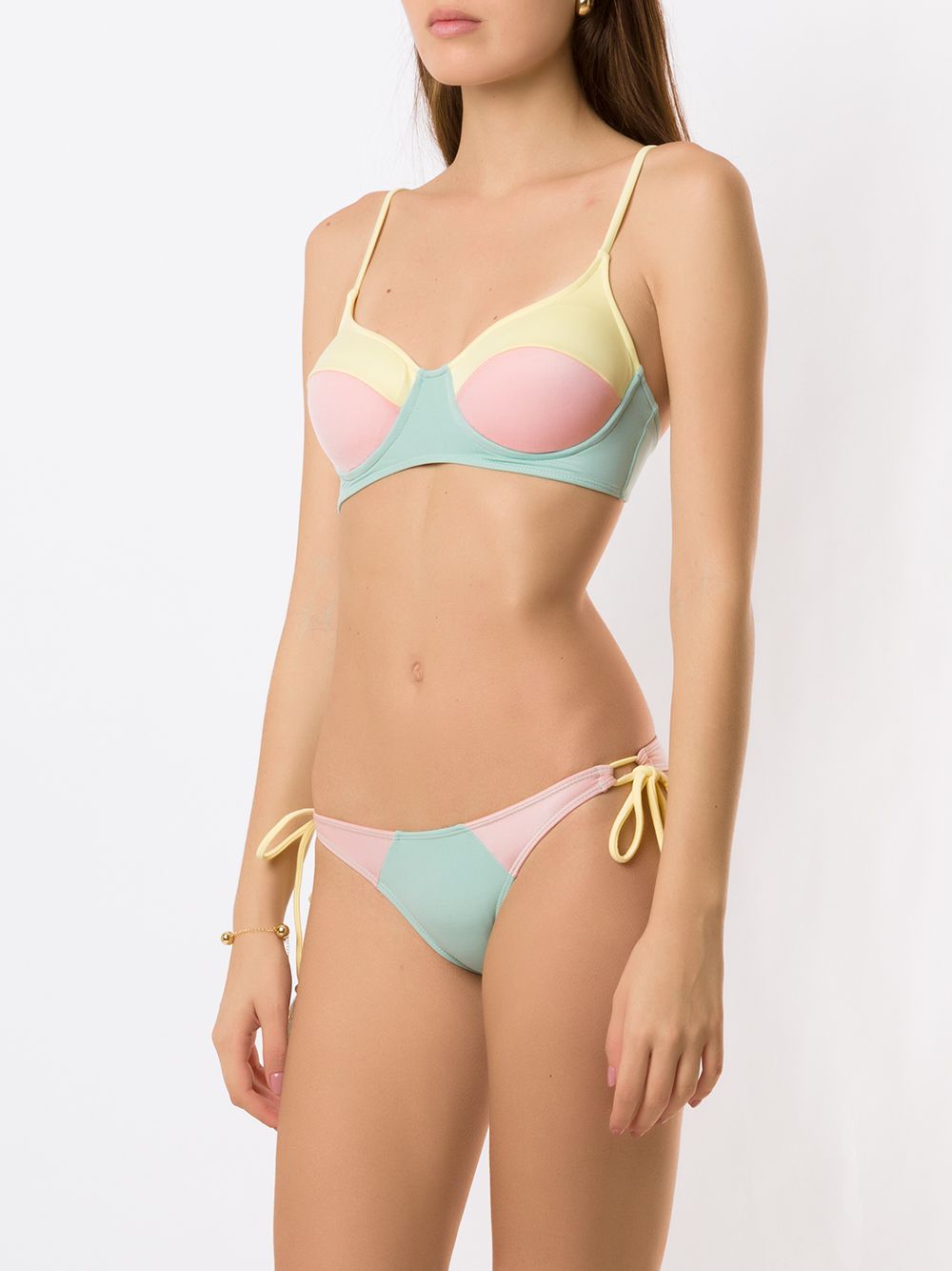 Shop Brigitte Colour-block Bikini Set In Multicolour