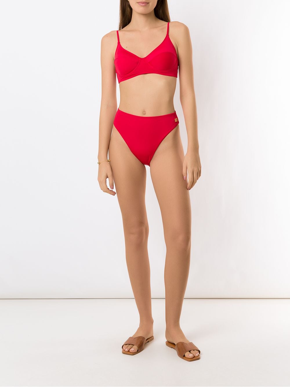 Shop Brigitte High-leg Bikini Set In Red