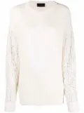 Philipp Plein crystal-embellished knitted jumper - Neutrals