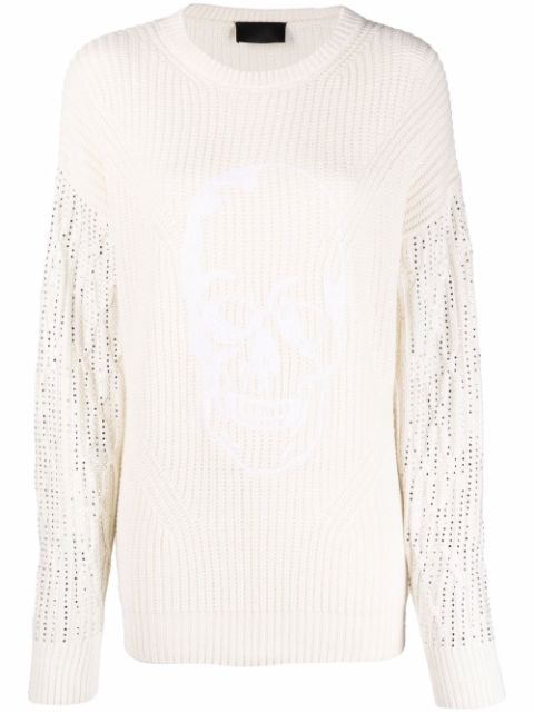 Philipp Plein crystal-embellished knitted jumper Women