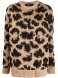Philipp Plein long-sleeved lurex leopard jumper - Brown