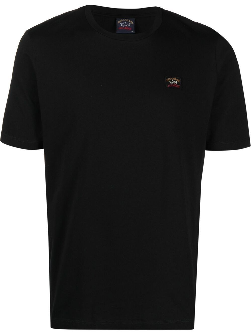 Shop Paul & Shark Logo-patch Cotton T-shirt In Black