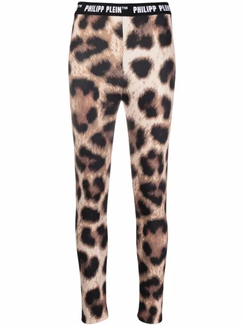 Philipp Plein leopard-print biker leggings