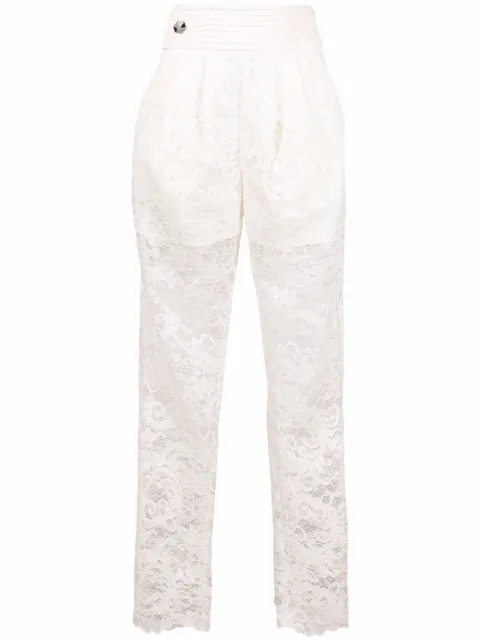 Philipp Plein straight-leg lace trousers