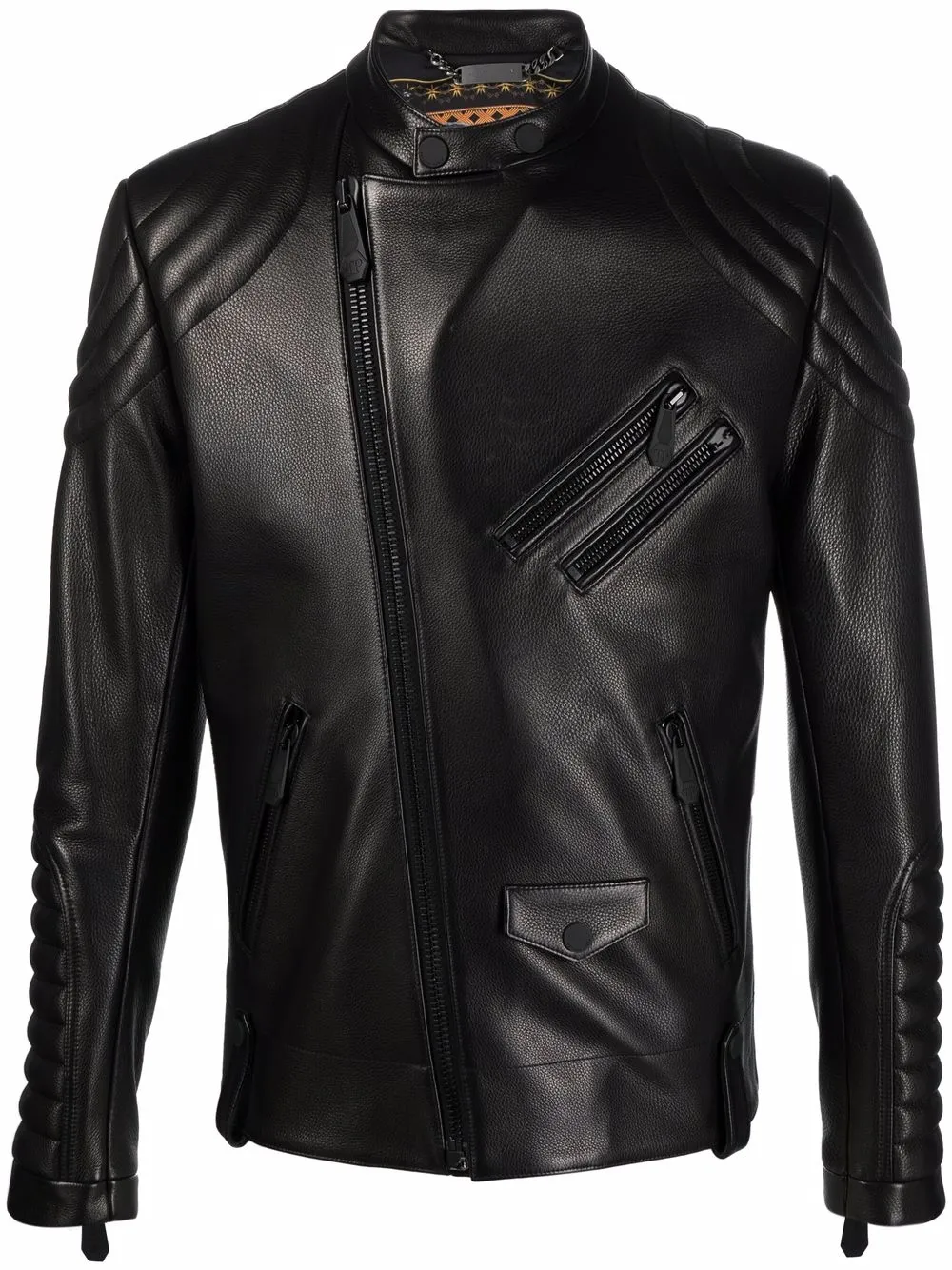 Philipp Plein Paradise Panther Biker Jacket In Schwarz