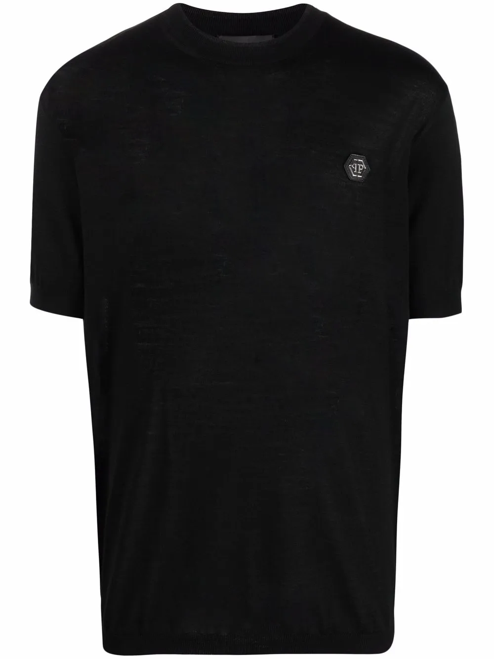 

Philipp Plein playera con placa del logo - Negro