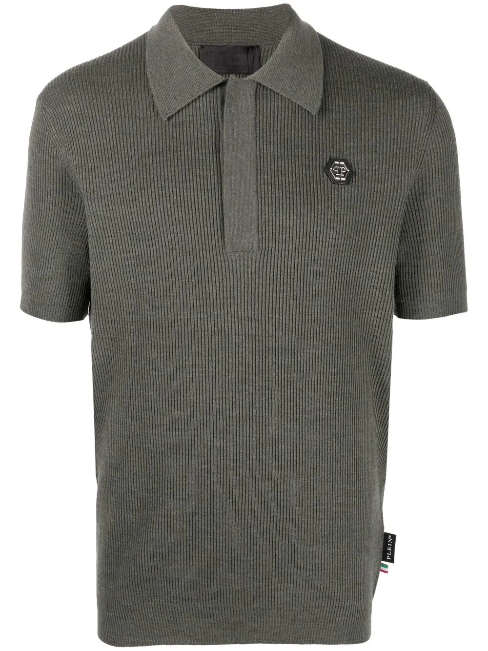 

Philipp Plein Istitutional ribbed-knit polo shirt - Green