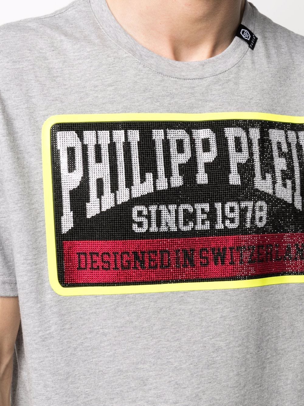 Shop Philipp Plein Logo-print Cotton T-shirt In Grau