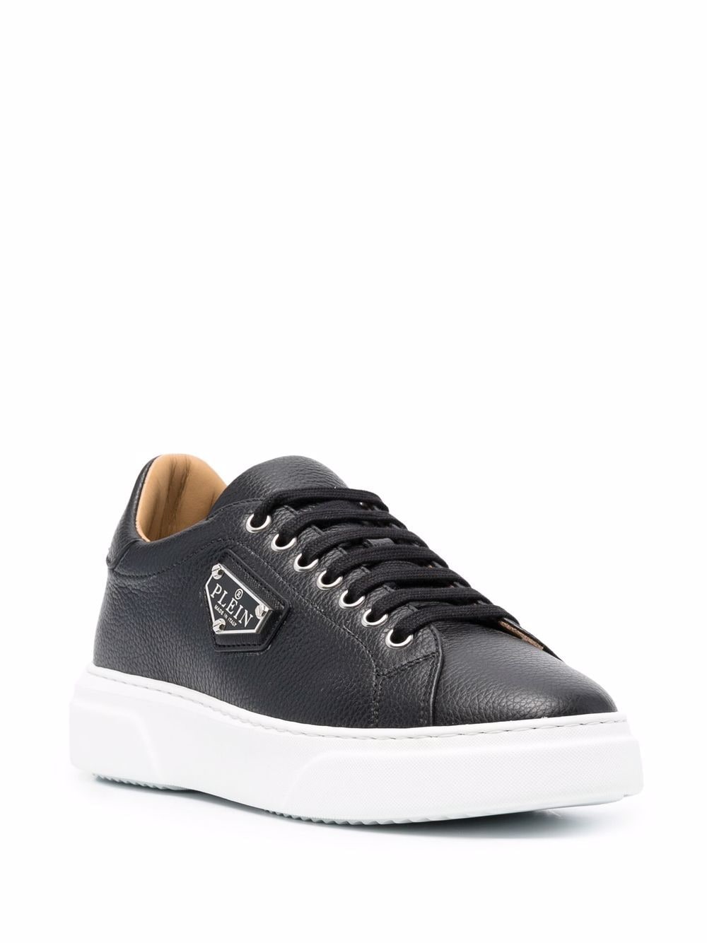 Shop Philipp Plein Iconic Plein Low-top Sneakers In Black