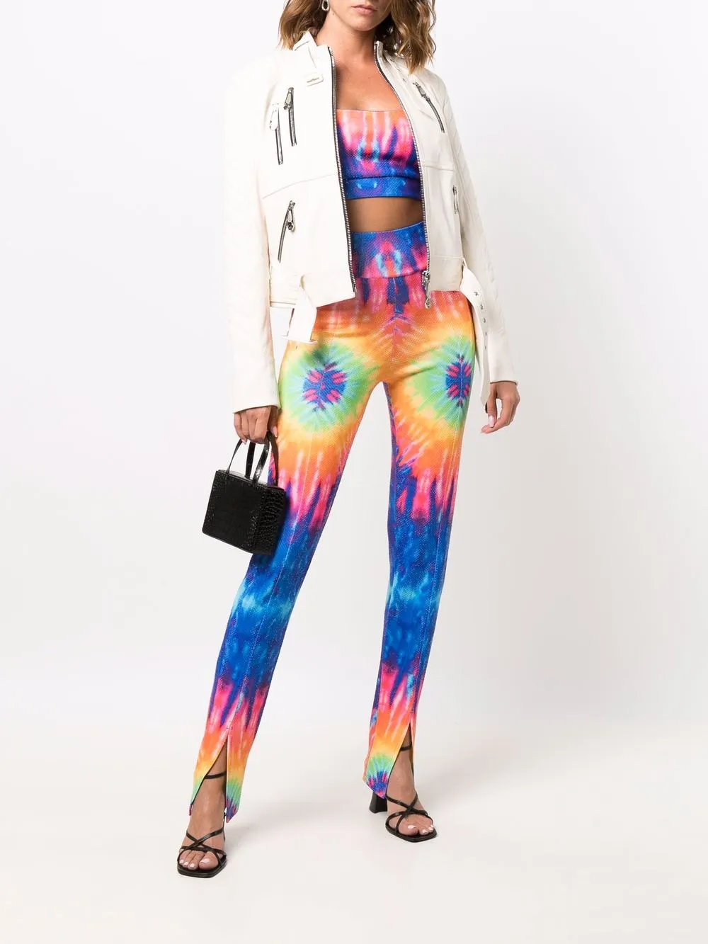 Philipp Plein Legging met tie-dye print - Blauw