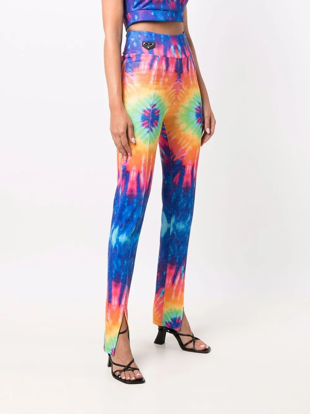 Philipp Plein Legging met tie-dye print Blauw