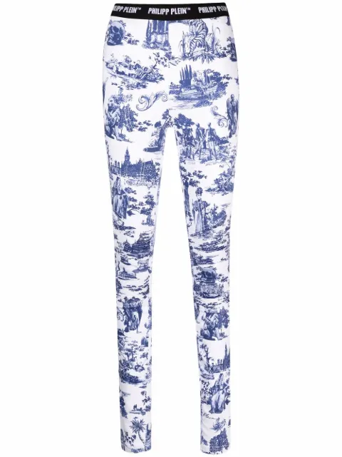 Philipp Plein embroidered high-rise leggings