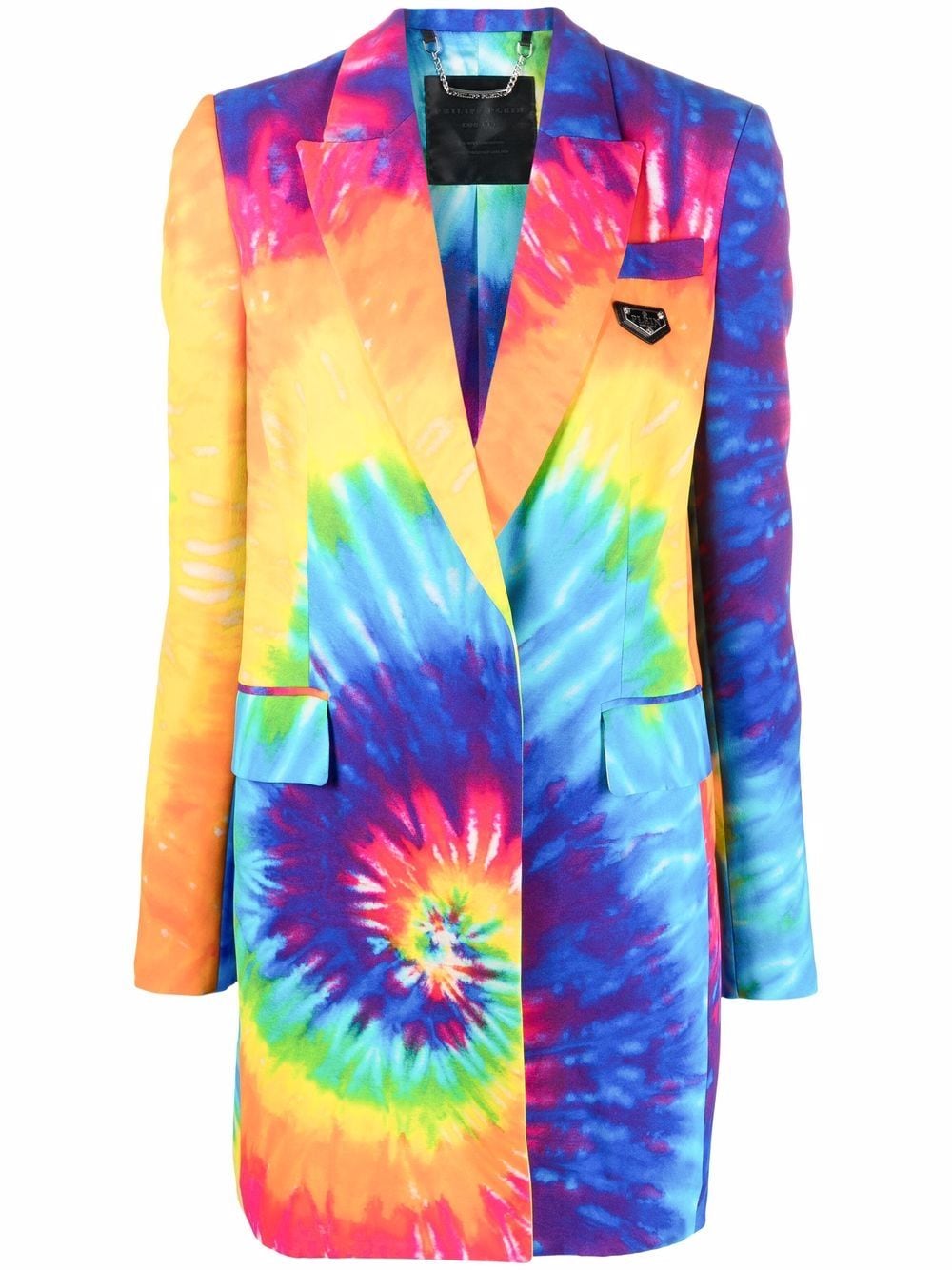 Philipp Plein Jurk met tie-dye print Geel