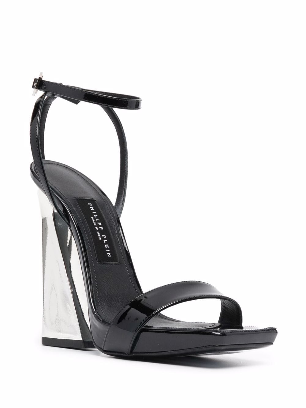 Shop Philipp Plein High-heel Leather Sandals In Black