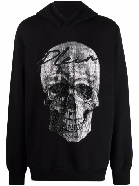 Philipp Plein crystal-embellished skull hoodie