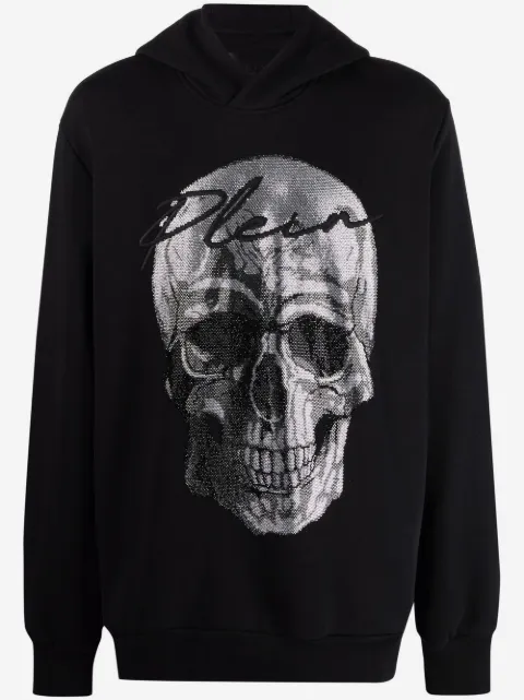 Philipp Plein crystal-embellished skull hoodie
