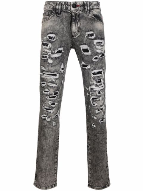 Philipp Plein distressed slim-cut jeans Men