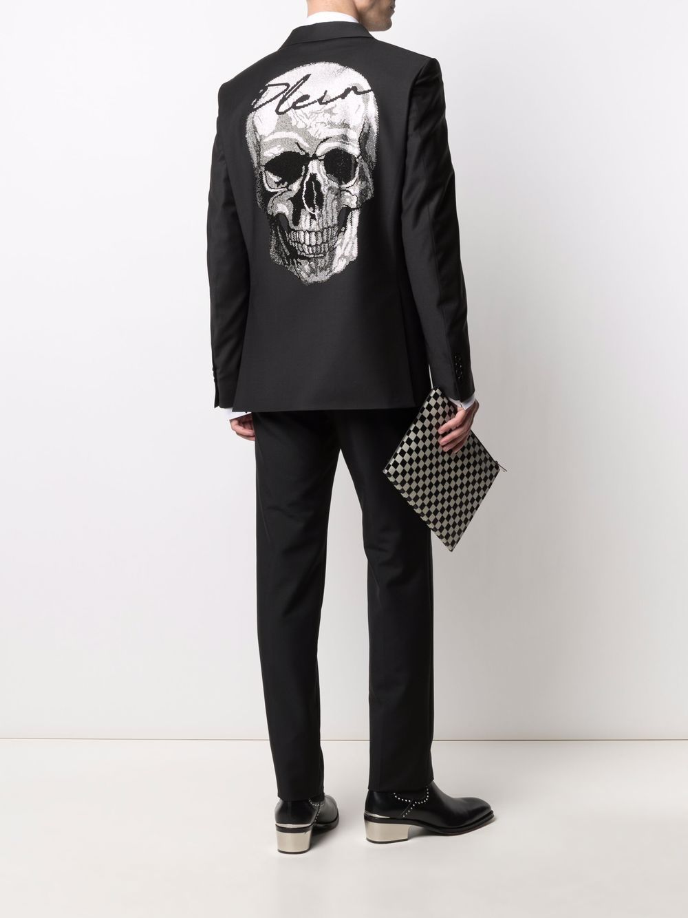 Shop Philipp Plein Crystal Skull Single-breasted Blazer In Black