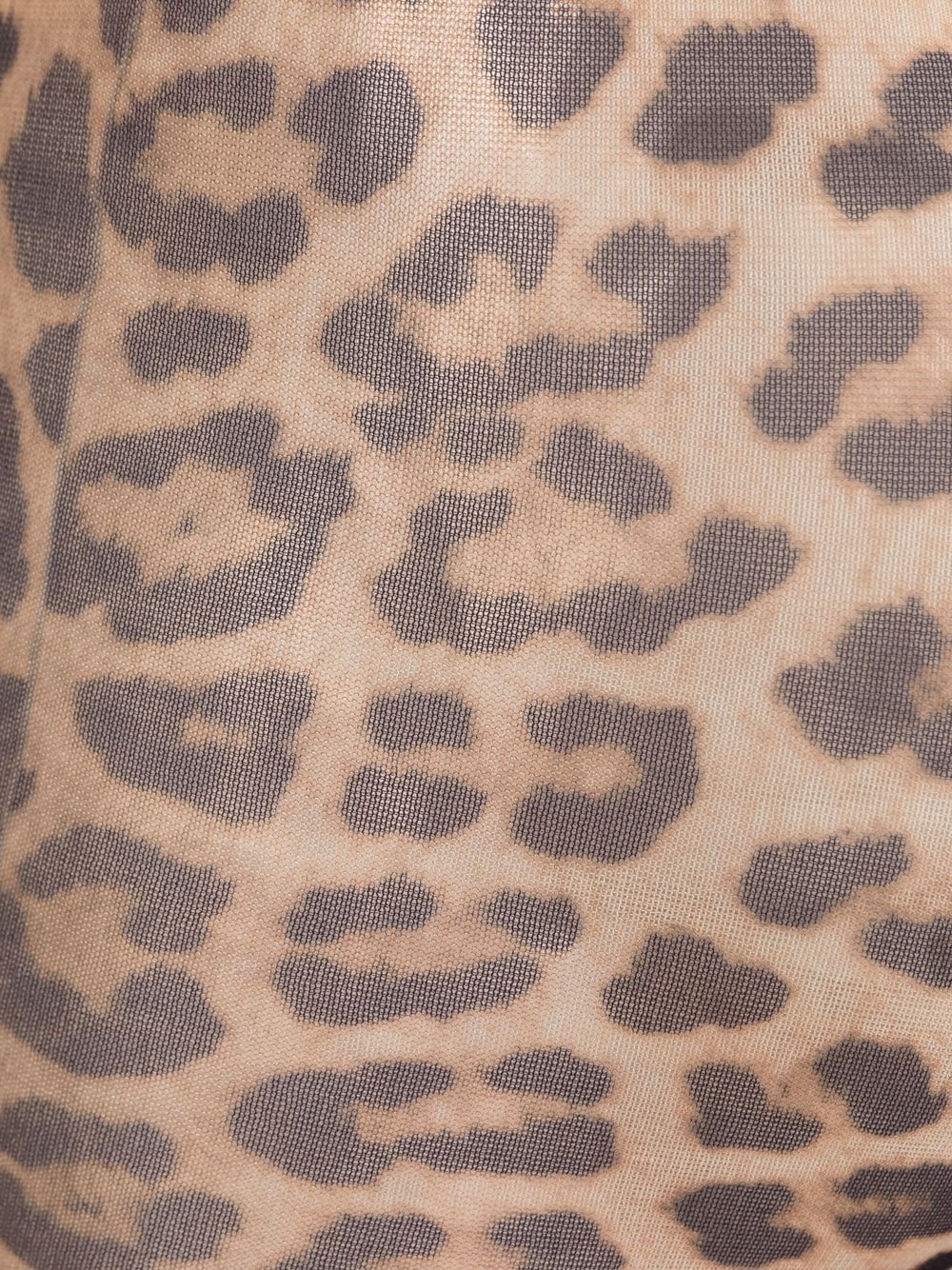 Shop Philipp Plein Leopard-print Logo Waistband Tights In Brown