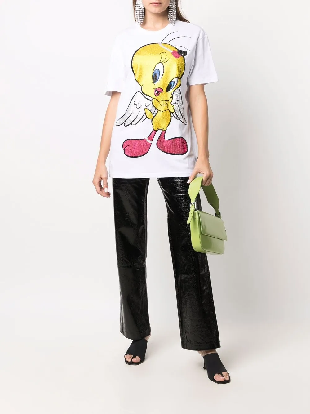 фото Philipp plein декорированная футболка с принтом tweety bird