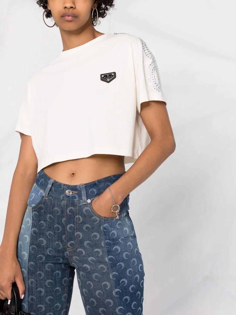 фото Philipp plein укороченная футболка с логотипом