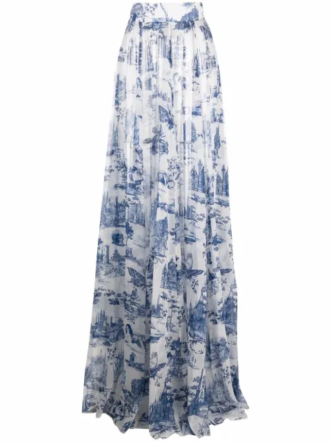 Philipp Plein Georgette pleated maxi skirt